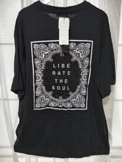 LIBERATE THE SOULバックプリント半袖黒Tシャツ　LL　新品未使用