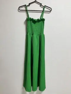 H&M グリーン キャミワンピース XS