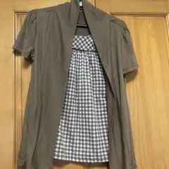 ★週末セール価格　ブラウン 半袖　美品　カーディガン Mサイズ