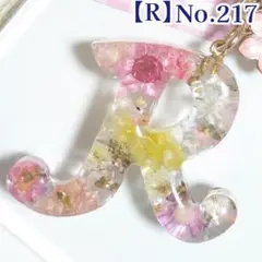 レジン　イニシャルキーホルダー　R　No.217