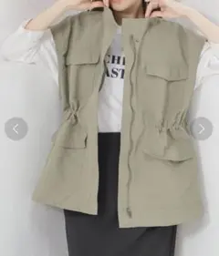 未使用 ハニーズ Honeys ミリタリーベスト ジャケット カーキ Lサイズ