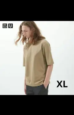 UNIQLO U エアリズムコットンオーバーサイズTシャツ XL ベージュ