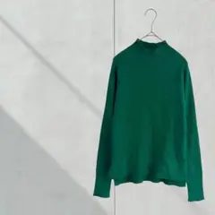 3525【イェッカヴェッカ】リブカットソー　長袖グリーン　派手　カジュアル