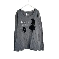 Disney アリスのシルエット 長袖Tシャツ LL