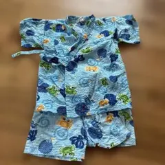 甚平　80cm 男の子　カニ　水色