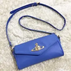希少カラー ヴィヴィアンウエストウッド ショルダーバッグ オーブ レザー ブルー