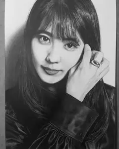 No.94 女性 鉛筆画 手書きイラストA4
