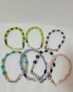 【現品限り】特別SALE パラコード ハンドストラップ 花モチーフ 1個