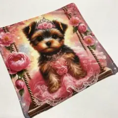ハンドメイド　　ガーゼハンカチ　　110 ヨーキー