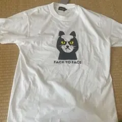 猫の顔グラフィック Tシャツ L ホワイト　beams