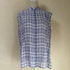 【新品】MURUA.シアーチェックノースリロングシャツ
