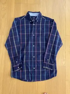 CHAPS ネイビー チェック柄 長袖シャツ
