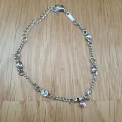 【未使用】ピンククリアストーンブレスレット