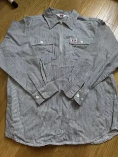ベンデイビス ハーフジップ ワークシャツ ヒッコリー L