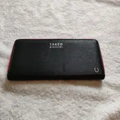 TAKEO KIKUCHI 長財布 黒 赤