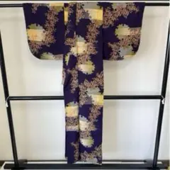 アンティーク レトロ 紫 正絹 着物 i-2766