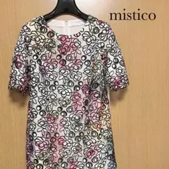 美品　ミスティコ　洗える　チュニック　ブラウス　ミニワンピース　半袖　五分袖