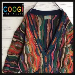 【幻の1点モノ】coogi クージー 立体 編込み 3Dニット カーディガン