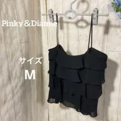332 Pinkyu0026Dianneティアード キャミソール フリル トップス 黒