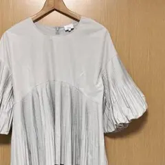 美品　パリンカ　ブラウス　プリーツ　ボリュームスリーブ　五分袖