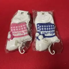 courrèges チェック柄ソックス 2足セット