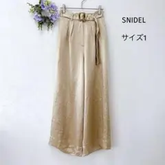 スナイデル ゴールド サテン ワイドパンツ S〜M 薄手 ゆったり 上品 個性的