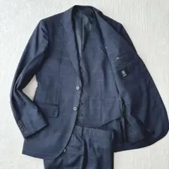 【美品】オンリー　ONLY スリーピーススーツ　ネイビー　ウィンドウペン