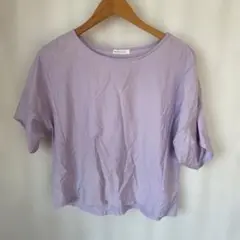 THE SHOP TK 薄紫 五分袖 TシャツMサイズ