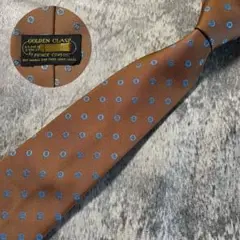 AN236 GOLDEN CLASP ブラウン シルク ネクタイ