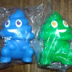 【セット】ウンチマンソフビドール　うんちずわりネオンカラー　グリーン　ブルー
