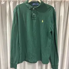 美品　メンズ　ラルフローレン 長袖 ポロシャツ グリーン　サイズL