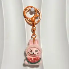 【新品未使用】labubu ラブブ 3代目 もふもふ キーリング付きキーホルダー