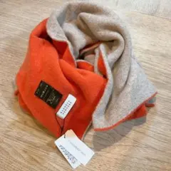BARNEYS NEW YORK カシミヤマフラー オレンジ/ベージュ
