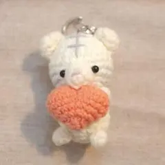 あみぐるみ　キーホルダー　ホワイトタイガー