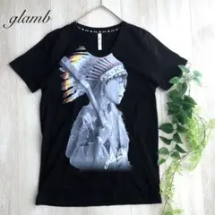 【激レア】 glamb グラム カットソー Tシャツ ブラック M インディアン