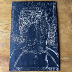 木版画 人物表現 抽象的　夏休み工作　版画