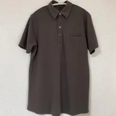 ダークカーキブラウン色メンズ ポロシャツ 半袖