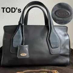 ✨️激レア✨️ TOD's Dバッグ ハンドバッグ ブラック 黒色 レザーロゴ