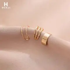 イヤカフ 3個セット ゴールド 韓国 ファッション 大人可愛い 片耳用 きれいめ