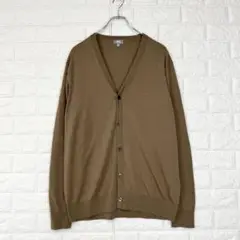 ユニクロ【XL】茶系 カーディガン Vネック ウール 長袖 秋冬