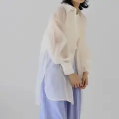 hellam オーガンジーバッグドロストシャツ
