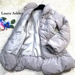 美品✨ローラアシュレイ ダウンコート ボリューム襟♡フリル グレージュ M
