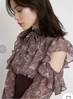 SNIDEL ウエストリブフレアスリーブプリーツワンピース