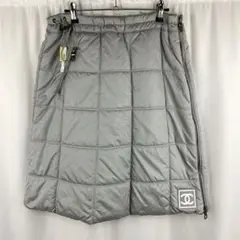 超希少 00AW CHANEL シャネル キルティング 中綿 スカート グレー