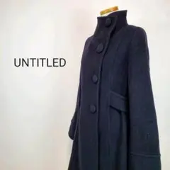 UNTITLEDアンタイトルレディースM黒ロングコートボタン