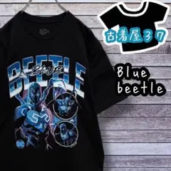 古着 DCコミックスブルービートルデカロゴアメコミTシャツ黒ブラックM