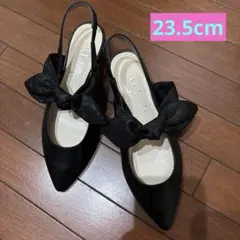 超美品　アルテミス　23.5 リボンバックストラップ　BLACK