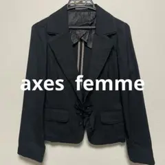 axes femme ブラックデザインジャケット