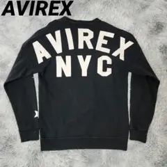 AVIREX NYC スウェット 背面 アーチロゴ 黒ブラック