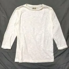 【チャオパニック】 七分袖カットソー ホワイト　ミックス織り　Tシャツ M